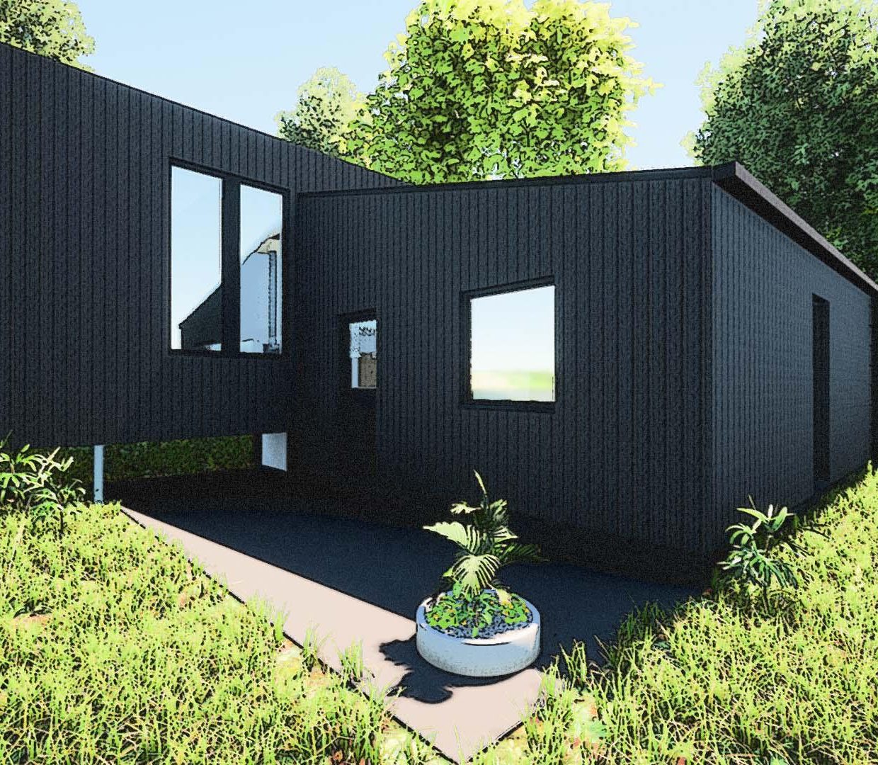 Construction d'une mini-maison en ossature bois, habitat léger Philippeville